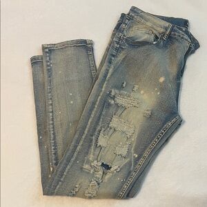 Distressed Blue Jeans